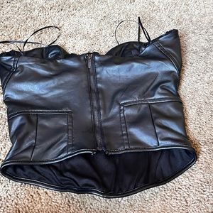 Vegan leather corset top